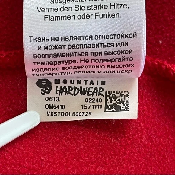 Mountain Hardware Polartec Power Stretch Fleece Full-Zip Jacket Red Size Small - Picture 8 of 10